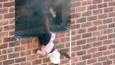 وینیسا اسکاٹ نے آگ لگنے کے دوران اپنے بچے کو چائلڈ گارڈ بارز سے پانچویں منزل کی کھڑکی سے باہر نکالا